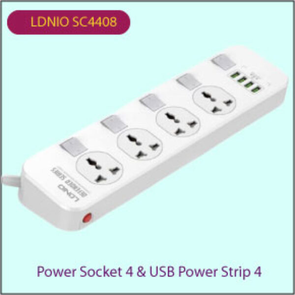 Power Socket 4 USB Power Strip 4