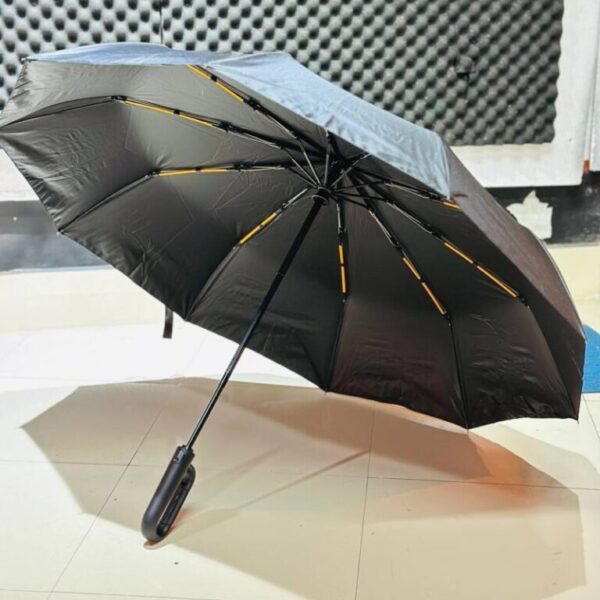 Premium 10-Ribs Black Automatic Folding Umbrella / প্রিমিয়াম ১০-রিবস ব্ল্যাক অটোমেটিক ফোল্ডিং ছাতা