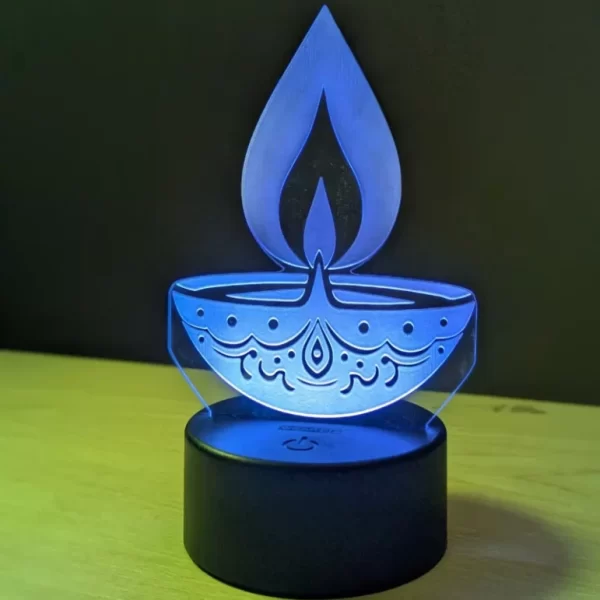 GearUP Black Base Acrylic Multicolor Night Lamp / গিয়ারআপ ব্ল্যাক বেজ এক্রিলিক মাল্টিকালার নাইট ল্যাম্প