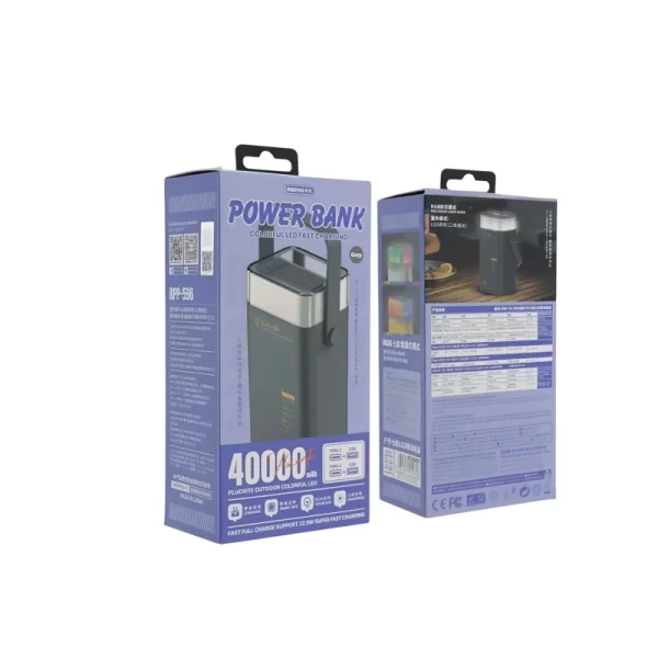 Remax 40000mAh Fluorite Fast Charging Power Bank/রিম্যাক্স ৪০০০০এমএএইচ ফ্লুরাইট ফাস্ট চার্জিং পাওয়ার ব্যাংক