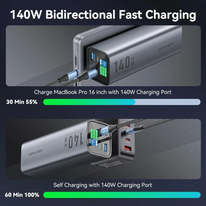 Vention 140W 27000mAh PD Fast Charging Power Bank1 Vention 140W 27000mAh PD Fast Charging Power Bank1