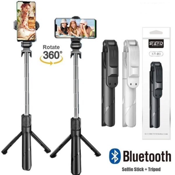 XT-02 66cm Foldable Bluetooth Tripod Selfie Stick / XT-02 ৬৬ সেমি ফোল্ডেবল ব্লুটুথ ট্রাইপড সেলফি স্টিক
